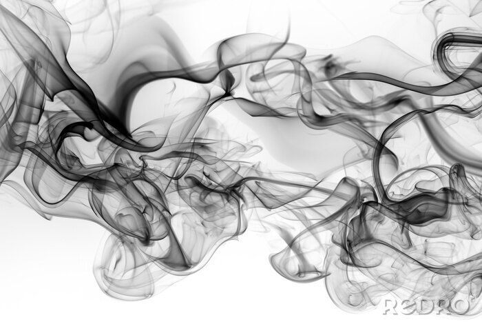 Papier peint  Effet de fumée sur fond blanc