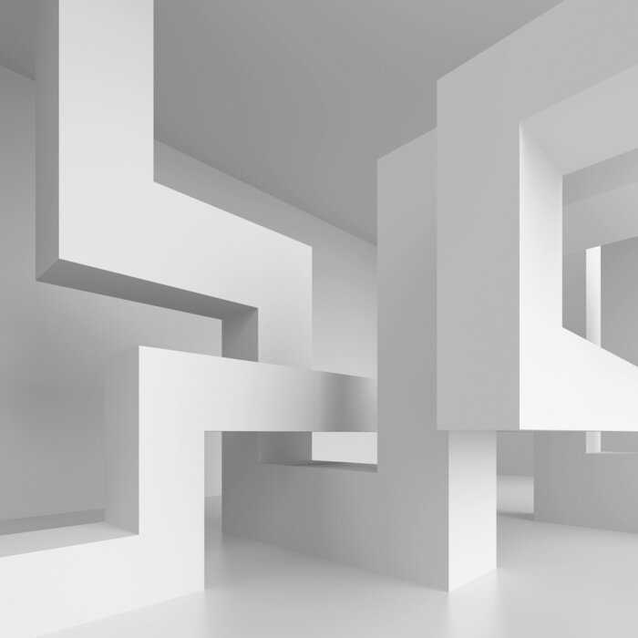 Papier peint  Effet de profondeur avec des solides