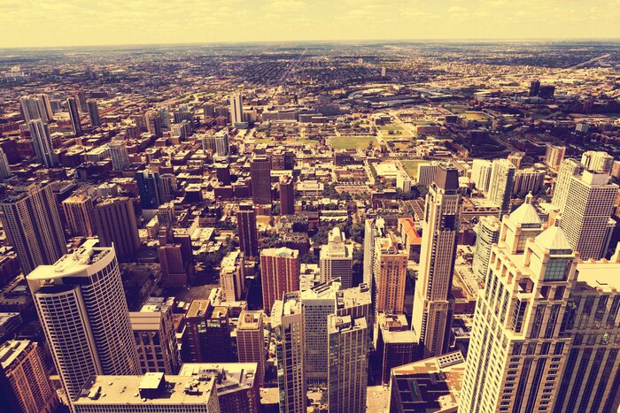 Papier peint  Effet de profondeur : Chicago skyline