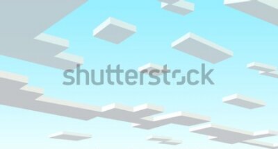 Papier peint  Eight-bit clouds in the blue sky. Pixel background in the style of eight-bit games. Vector illustration 