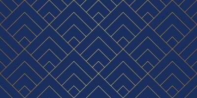 Papier peint  Élégant motif géométrique sur fond bleu marine