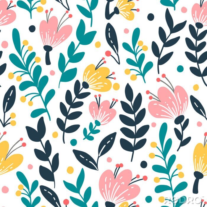 Papier peint  Élégant, seamless, modèle, rose, fleurs