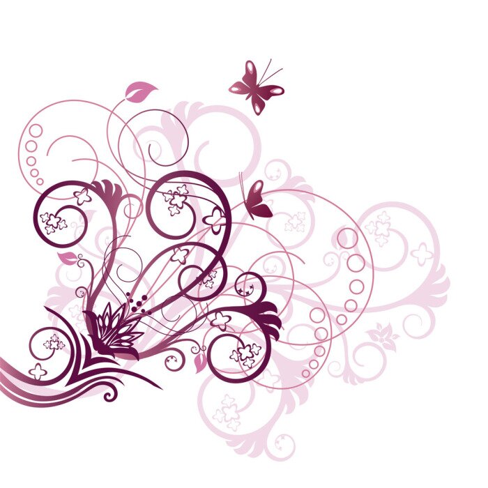 Papier peint  Élément de conception du coin floral pourpre