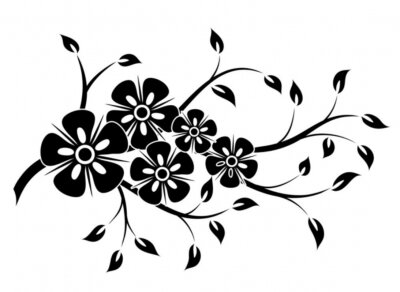 Élément floral décoratif pour la conception, illustration vectorielle