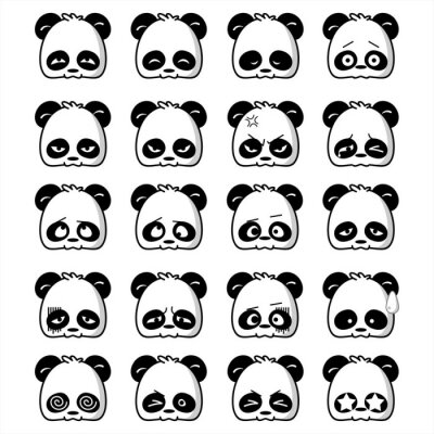 Papier peint  Emoticônes avec des pandas