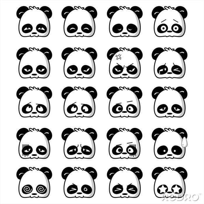 Papier peint  Emoticônes avec des pandas