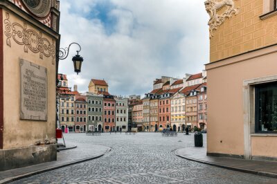 Empty Old Town Square in Warsaw