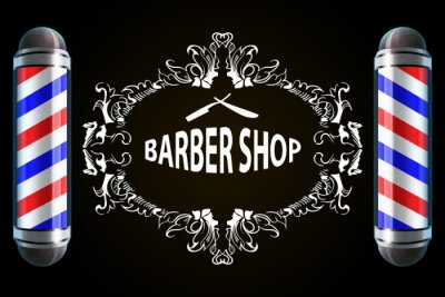 Papier peint  Enseigne d'un salon de coiffure