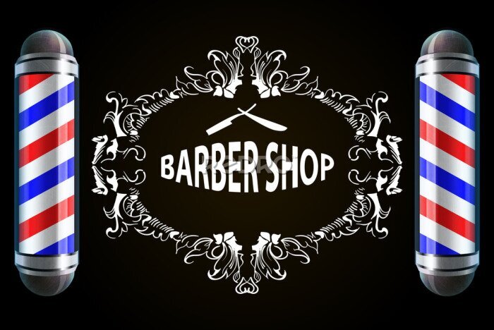 Papier peint  Enseigne d'un salon de coiffure