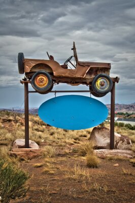 Papier peint  Enseigne voiture aventure, Montana - Etats-Unis