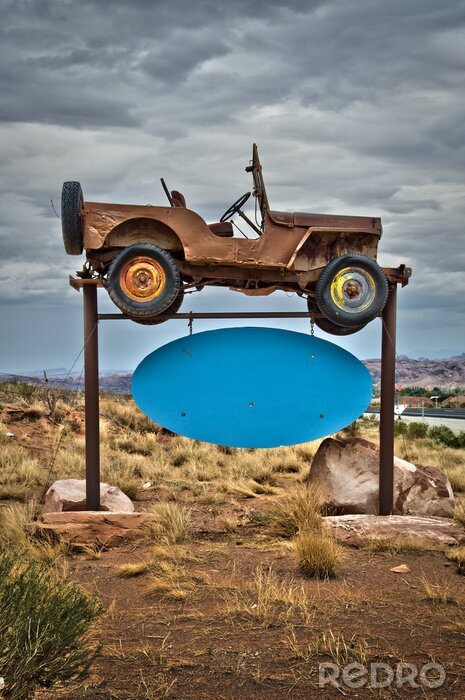 Papier peint  Enseigne voiture aventure, Montana - Etats-Unis