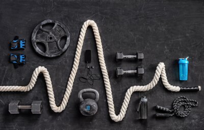 Papier peint  Équipement sportif pour les exercices en salle de sport