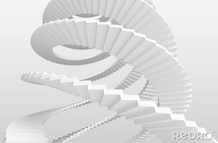 Papier peint  Escalier 3d blanc