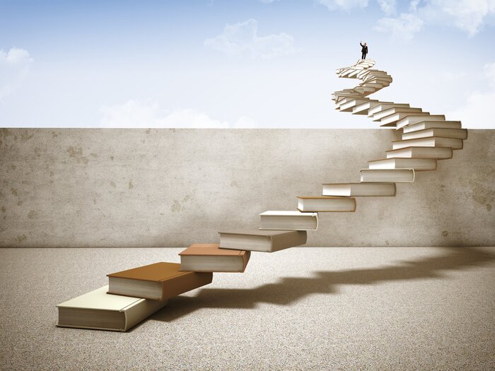 Papier peint  Escalier abstrait avec des livres