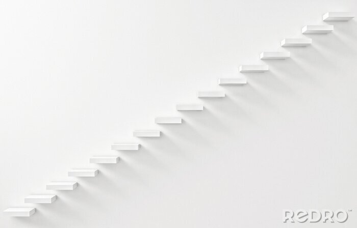 Papier peint  Escalier blanc suspendu
