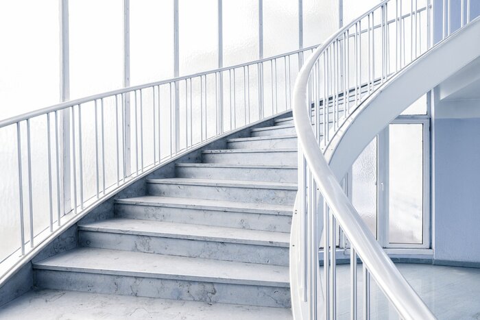 Papier peint  Escalier blanc version neige