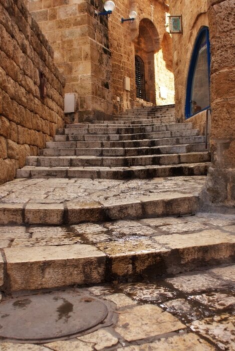 Papier peint  Escalier dans une ville italienne