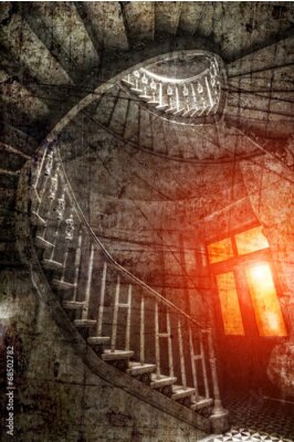 Papier peint  Escalier en colimaçon rétro