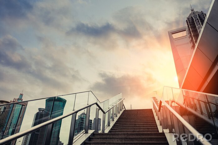 Papier peint  Escalier moderne dans une ville