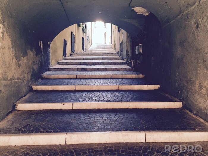 Papier peint  Escaliers dans un tunnel