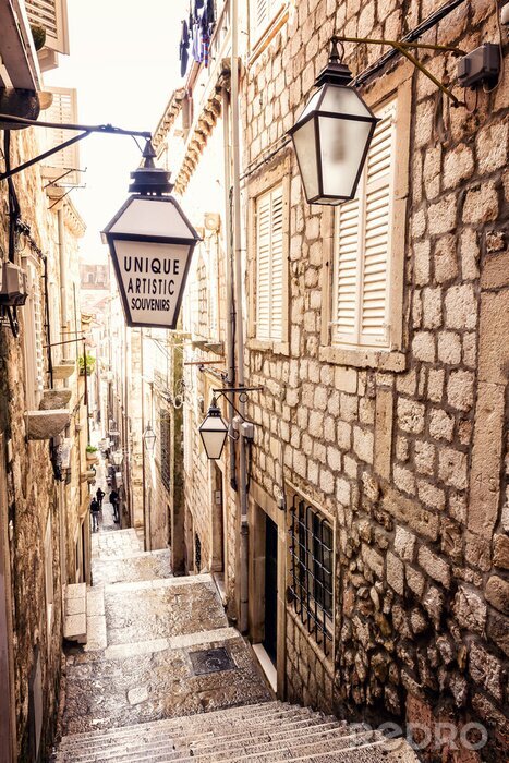 Papier peint  Escaliers dans une ruelle à Dubrovnik