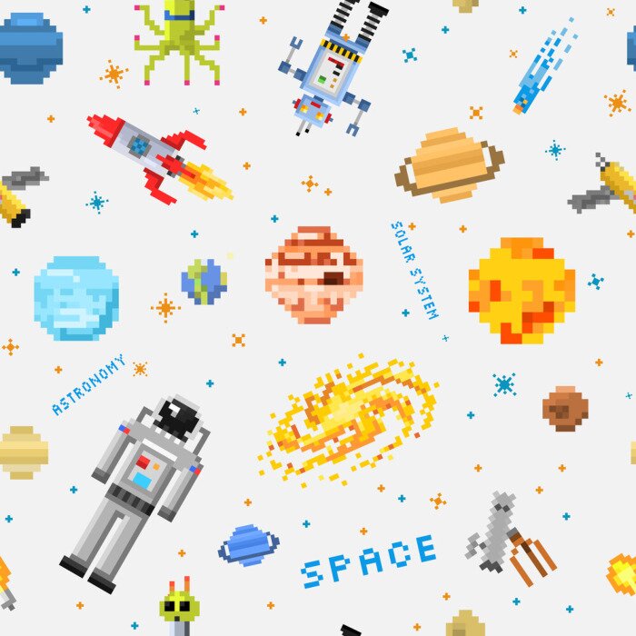 Papier peint  Espace Pixel Art