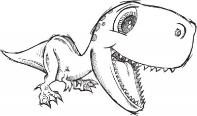 Papier peint  Esquisse d'un tyrannosaure