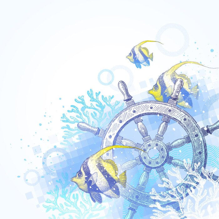 Papier peint  Esquisse de la barre d'un navire