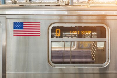 États-Unis drapeau sur un Train Métro