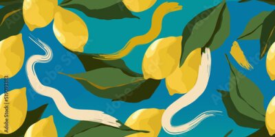 Papier peint  été citron