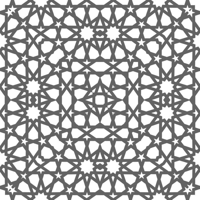 Papier peint  Etoile d'Orient arabe grise