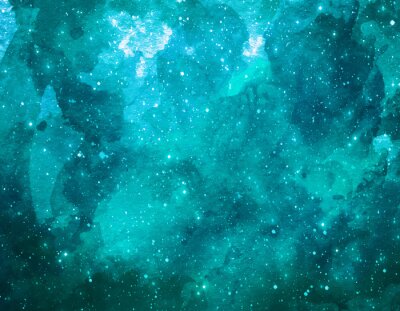 Papier peint  Étoiles des galaxies turquoises