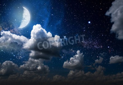 Papier peint  Étoiles et ciel bleu foncé