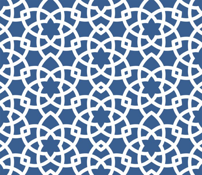 Papier peint  Etoiles orientales bleues