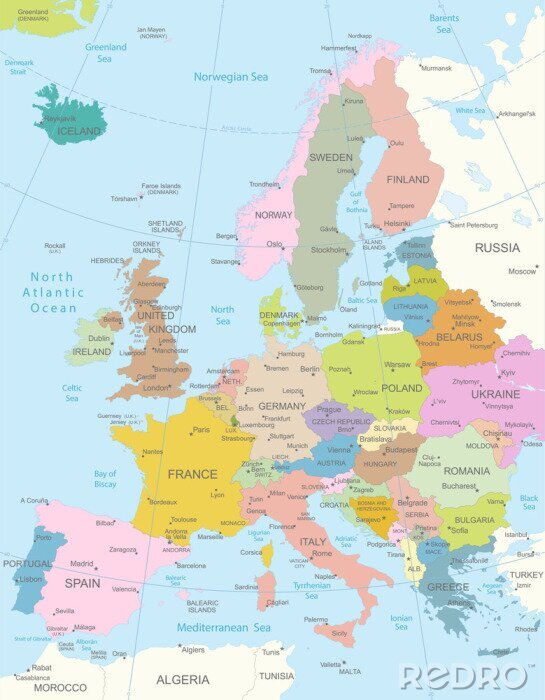 Papier peint  Europa-map.Layers très détaillées utilisée.