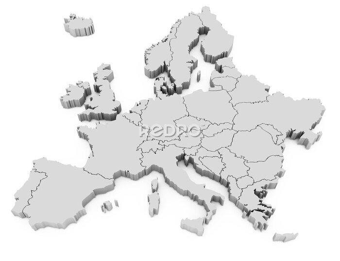 Papier peint  Europe map 3D