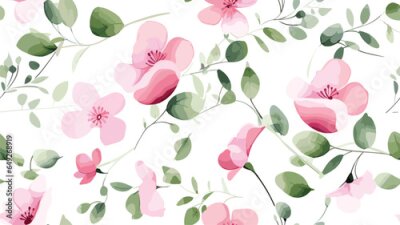 Papier peint  Exotic abstract tropical pattern with strelitzia flower or bird of paradise. Colorful botanical abstract contemporary seamless pattern