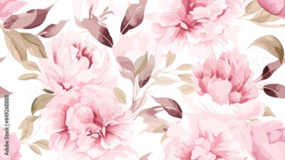 Papier peint  Exotic abstract tropical pattern with strelitzia flower or bird of paradise. Colorful botanical abstract contemporary seamless pattern