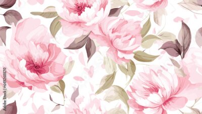 Papier peint  Exotic abstract tropical pattern with strelitzia flower or bird of paradise. Colorful botanical abstract contemporary seamless pattern