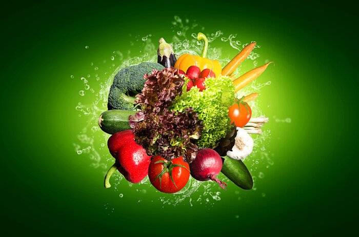 Papier peint  Explosion de légumes