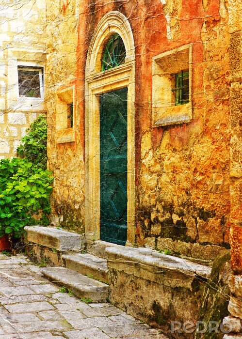 Papier peint  face du vieux bâtiment à Korcula