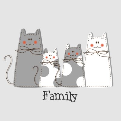 Papier peint  Famille de chats