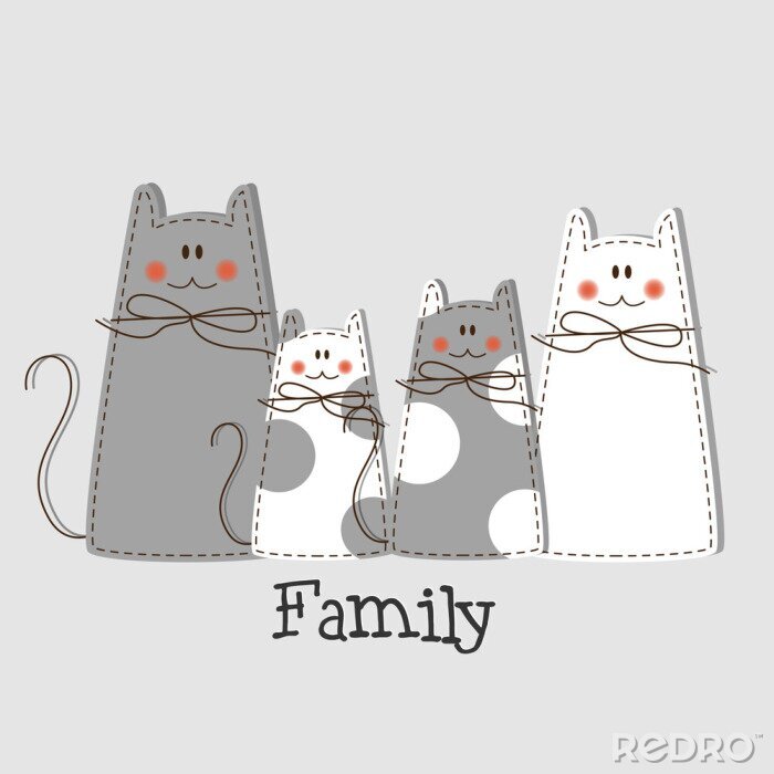 Papier peint  Famille de chats
