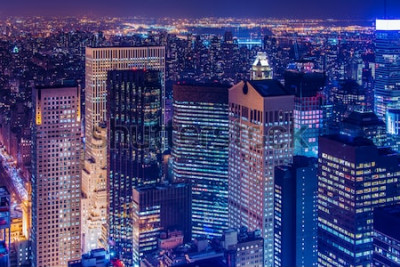 Papier peint  Famous skyscrapers of New York at night