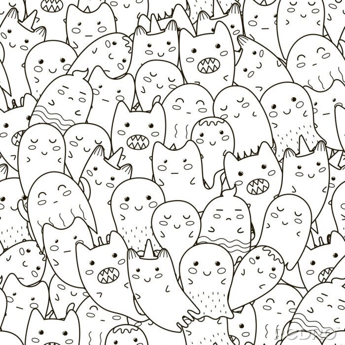 Papier peint  Fantômes et monstres en noir et blanc