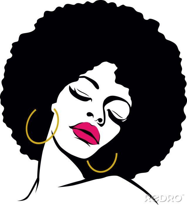 Papier peint  Femme à la coiffure afro