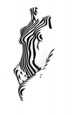 Papier peint  Femme abstraite en noir et blanc