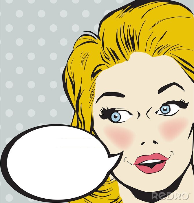 Papier peint  Femme blonde en style bande dessinée