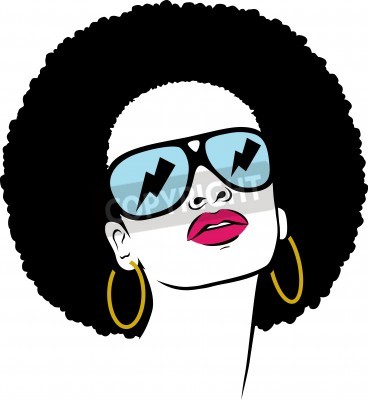 Papier peint  Femme coiffure afro pop art