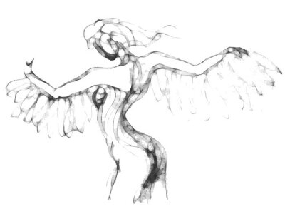 Papier peint  Femme érotique avec des ailes